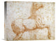 "Study of One of The Quirinal Marble Horses" Canvas Giclee by Raphael, 16"x13"