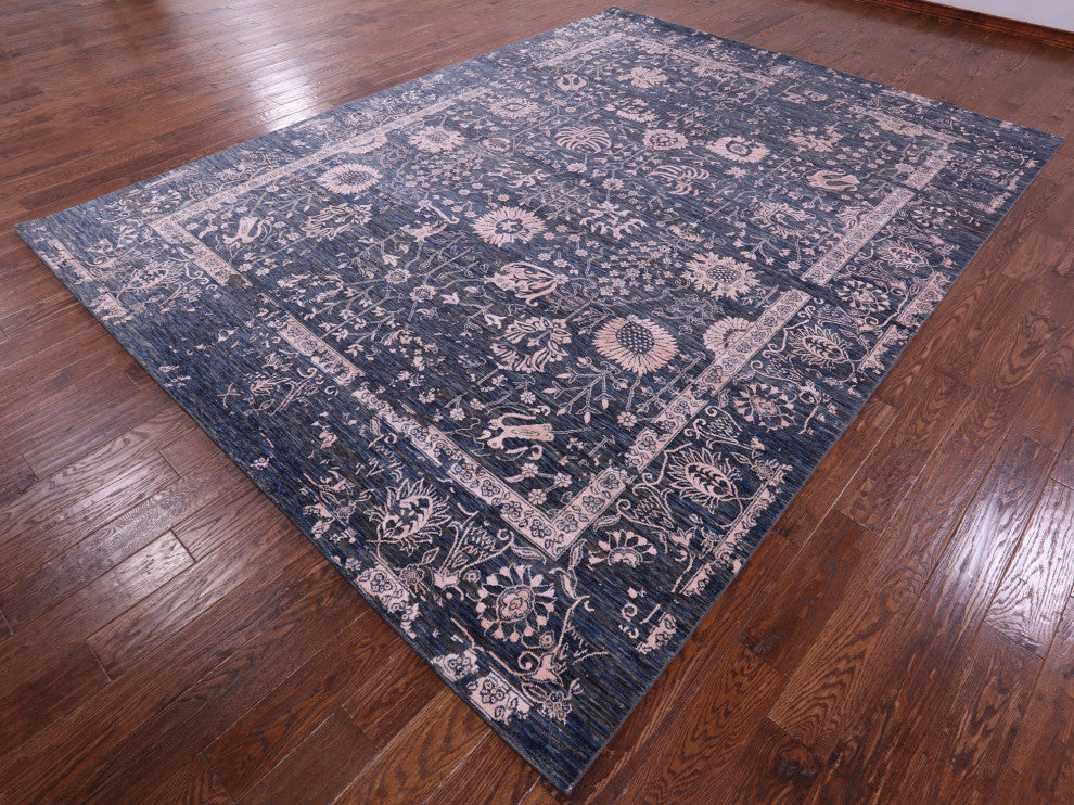 8' 11" X 12' 0" Persian Wool & Silk Handmade Rug - Q15747