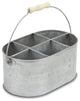 Six Slot Galvanized Metal Utensil Holder