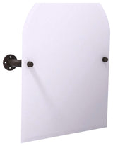 Pipeline Frameless Arch Wall Mounted Tilt Mirror, Matte Black