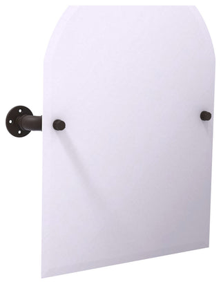 Pipeline Frameless Arch Wall Mounted Tilt Mirror, Matte Black