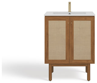 Hanalei Bathroom Vanity, Oak, 24", Single Sink, Freestanding