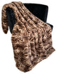 Plutus Brown Luxe Lash Faux Fur Luxury Throw Blanket, Throw 60"W x 72"L