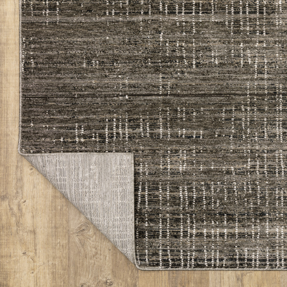 Noble Geometric Charcoal/ Grey Indoor Area Rug, Charcoal, 2'3"x7'6"