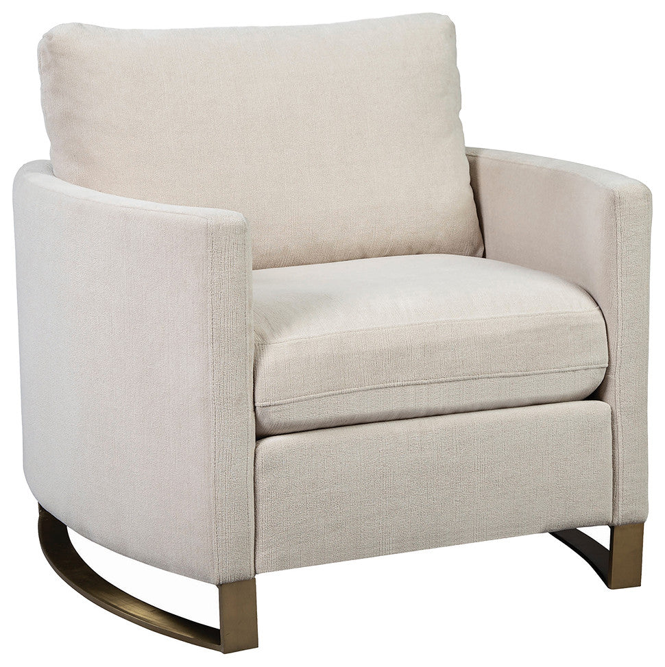 Upholstered Arched Arms Chair, Beige