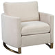Upholstered Arched Arms Chair, Beige
