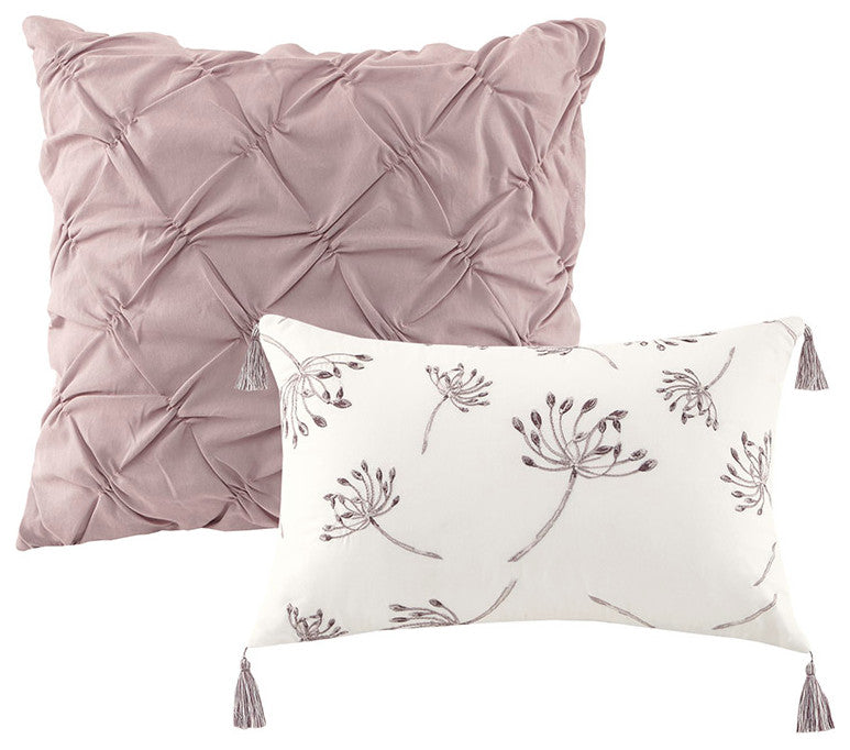 Madison Park Cassandra 8 Piece Cotton Printed Comforter Set in Blush