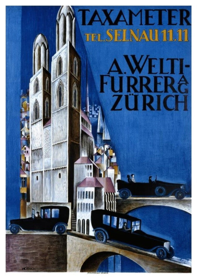 "Taxameter A Welti-Furrer AG / Zï¿½rich" Paper Print by Otto Morach, 17"x24"