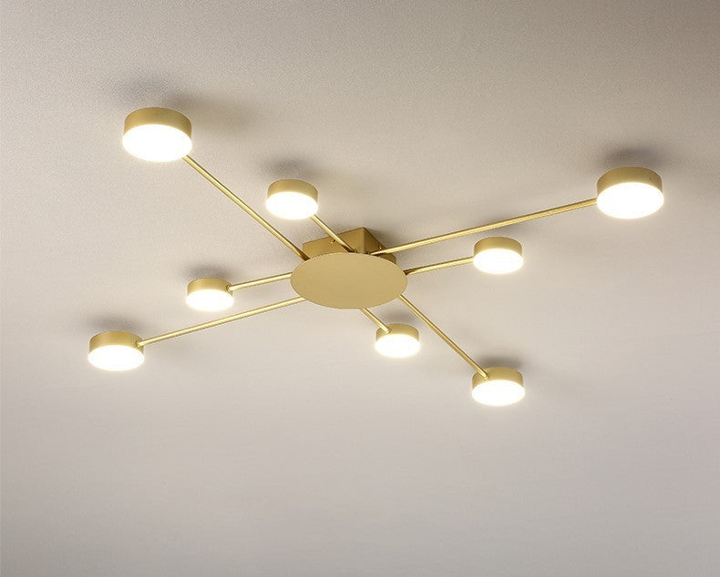 Carouge | Cruciform LED Ceiling Chandelier, Gold, 8 Heads
