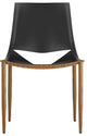 Sloane Dining Chair II, Black Leather and Teak