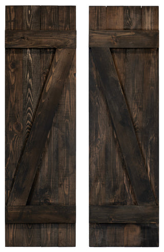 Z Board and Batten Exterior Shutters Pair, Slat Black, 72"