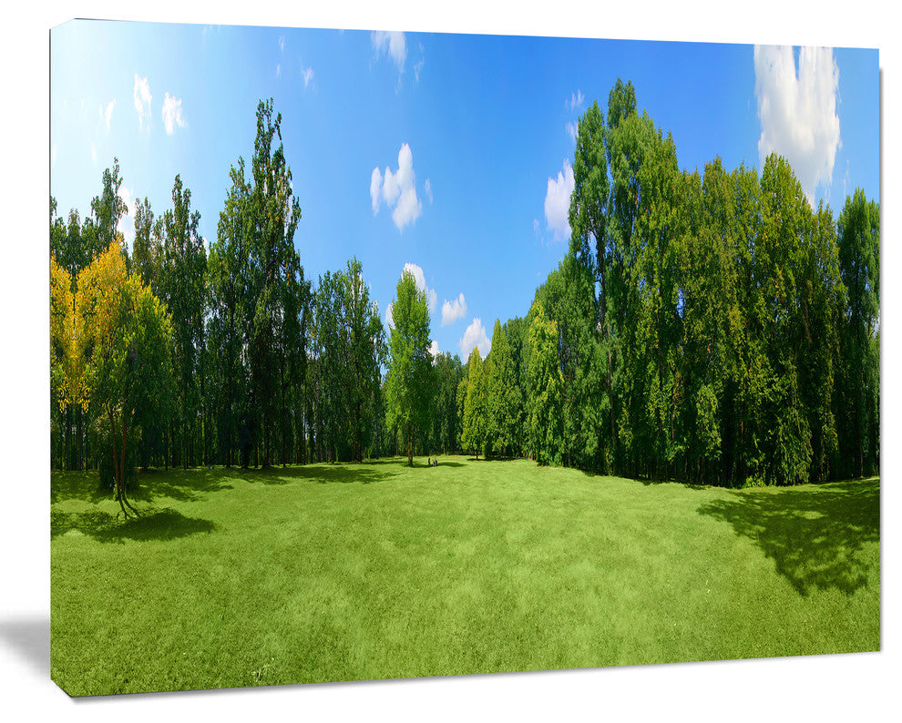 Green City Park Panorama, Landscape Canvas Art Print, 20"x12"
