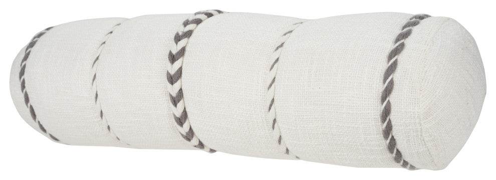 Mina Victory SH037 Throw Pillow, Grey, 6" X 20"