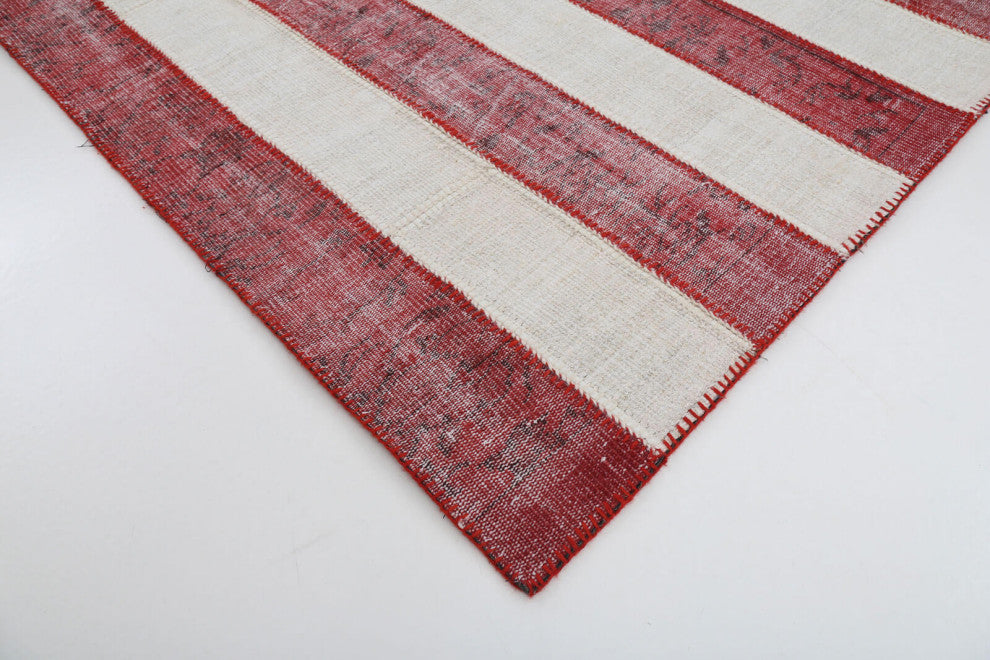 Rug N Carpet - Handmade Oriental 8' 0'' x 9' 10'' Flag Patchwork Rug