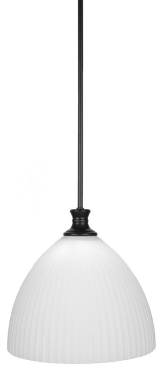 Carina 1-Light Pendant, Matte Black/Opal Frosted