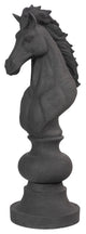 Knight Chess Sculpture, Cast Stone Black