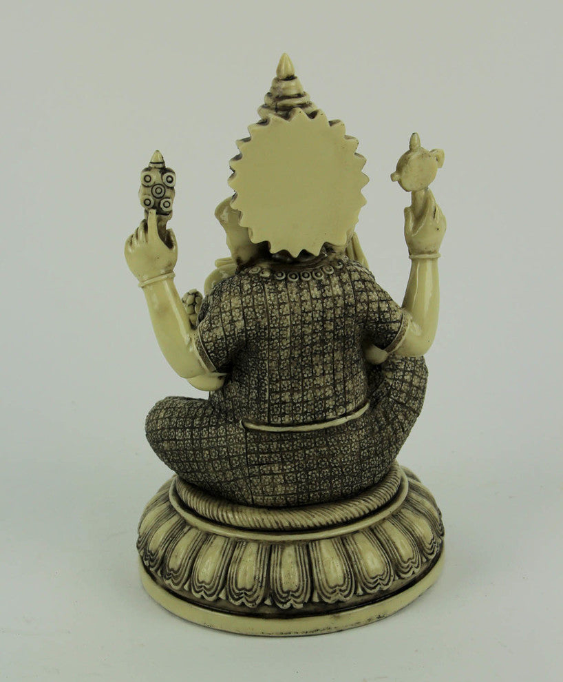 Lord Ganesha On Lotus Flower Statue