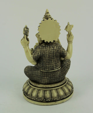 Lord Ganesha On Lotus Flower Statue