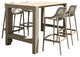 Vegas Air 5-Piece Bar Set With 39"-55" Extendable Taupe