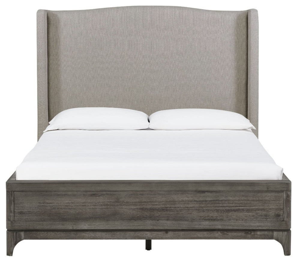 Modus Cicero 5 PC Cal King Upholstered Bed Set w Chest in Rustic