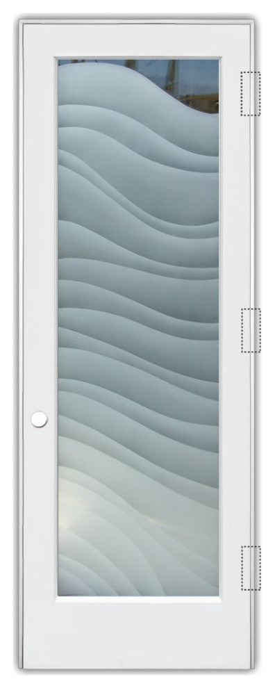 Interior Prehung Door or Interior Slab Door - Dreamy Waves - Primed - 30" x...