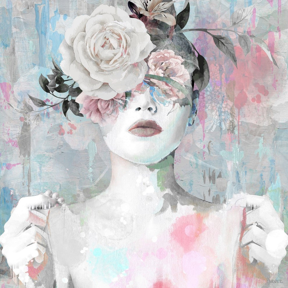 "Dreaming with Flowers" Painting Print on Wrapped Canvas, 48"x48"