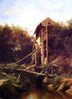 George Lafayette Clough Fishing by the Old Mill Gallery Wrapped Canvas Print