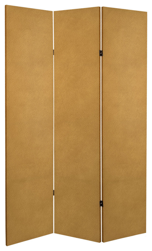 6' Tall Double Sided Leather Pattern Print Canvas Room Divider