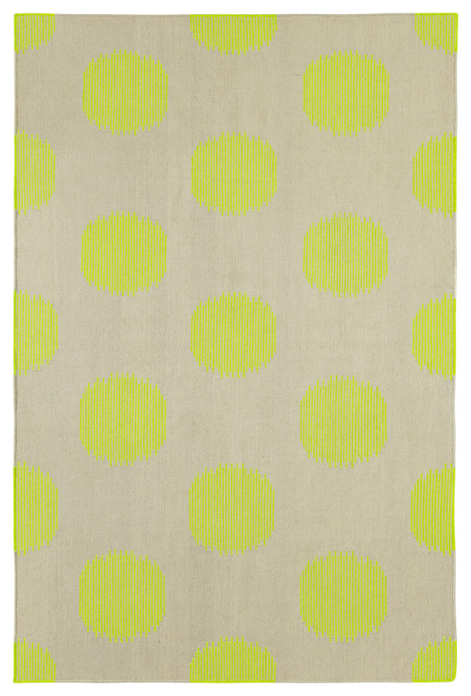 Capel Genevieve Gorder Spots Green 3631_210 Flat Woven Rugs - 5' X 8' Rectangle