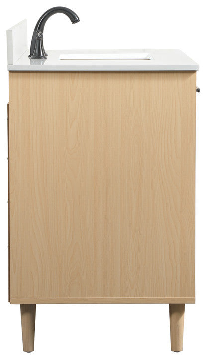 Home Living Modern Natural Oak-Light Bathroom Vanity, Maple, 42"