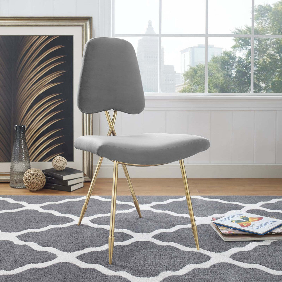Gray Ponder Performance Velvet Dining Side Chair