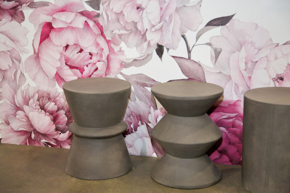 Concrete Hourglass Side Table, Gray