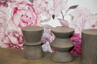 Concrete Hourglass Side Table, Gray