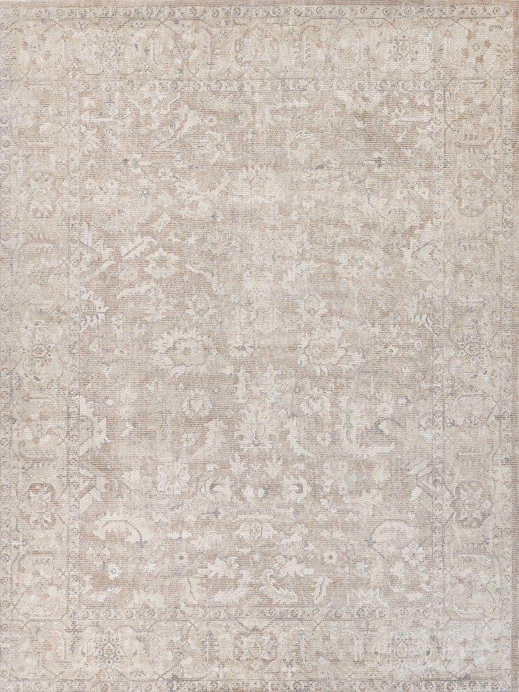 Tuscany Handmade Hand Loomed Wool and Bamboo Silk Tan Area Rug