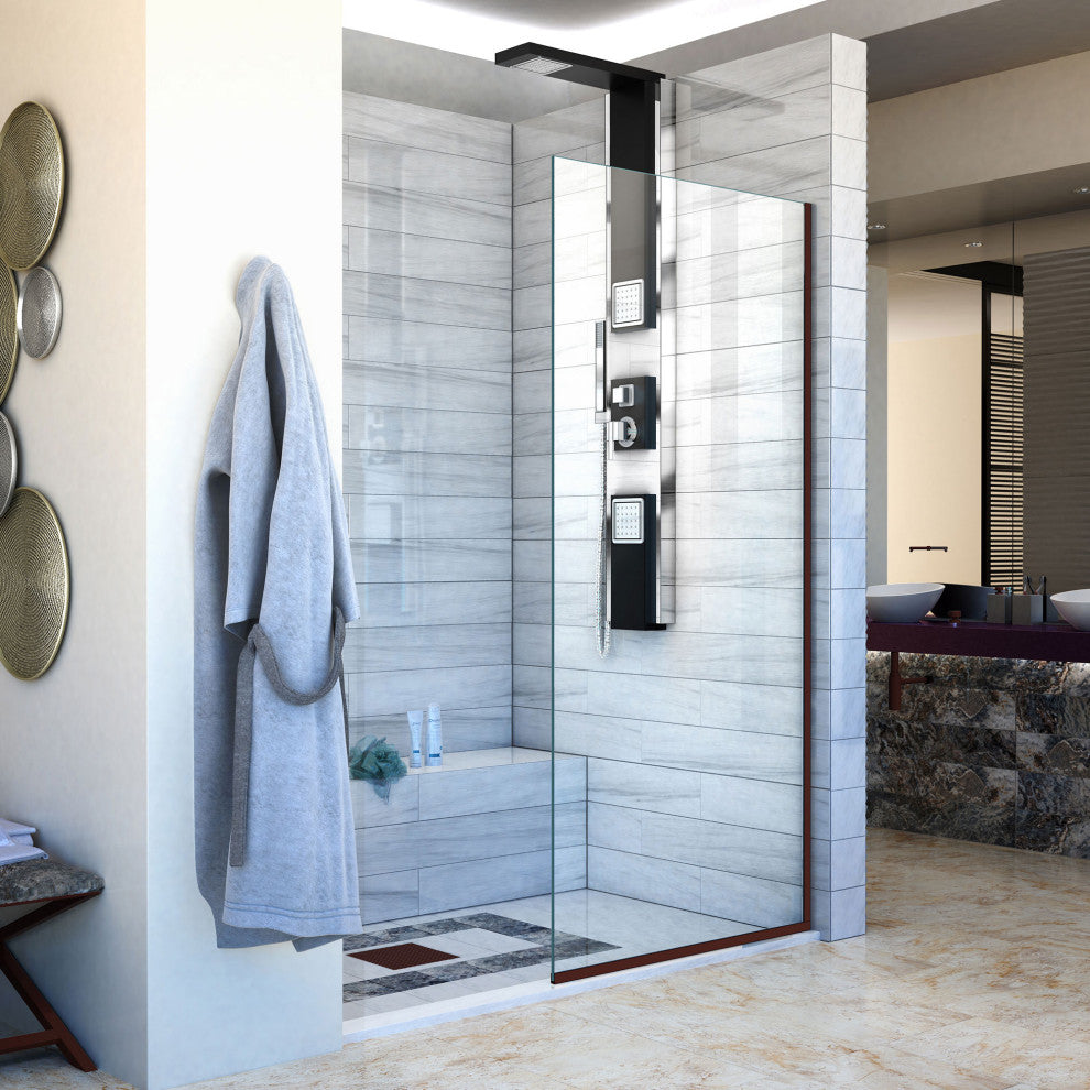 Linea 30"x72" Open Entry Design, Frameless Shower Door, Oil Rubbed Bronze