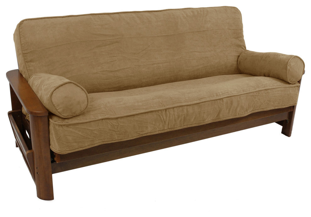 Solid Microsuede Full Futon Cover Set, Java