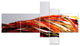 Red Faceted Crystal Texture, Abstract Canvas Art Print, 60"x32", 5 panels