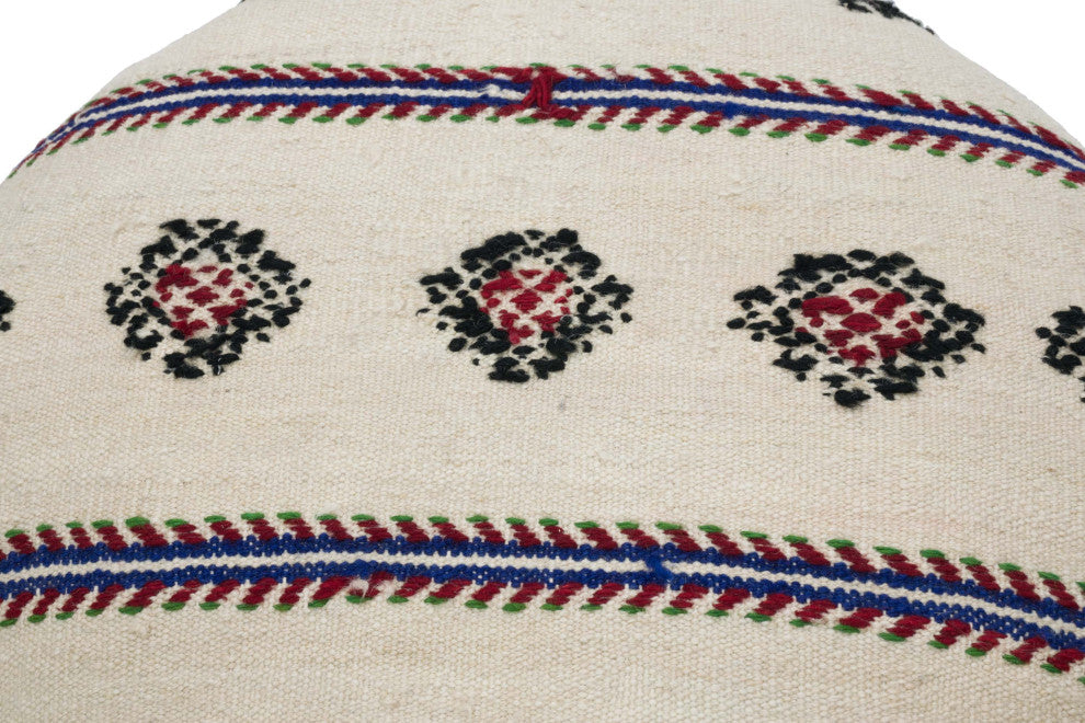Vintage Hemp Kilim Upholstered Stool