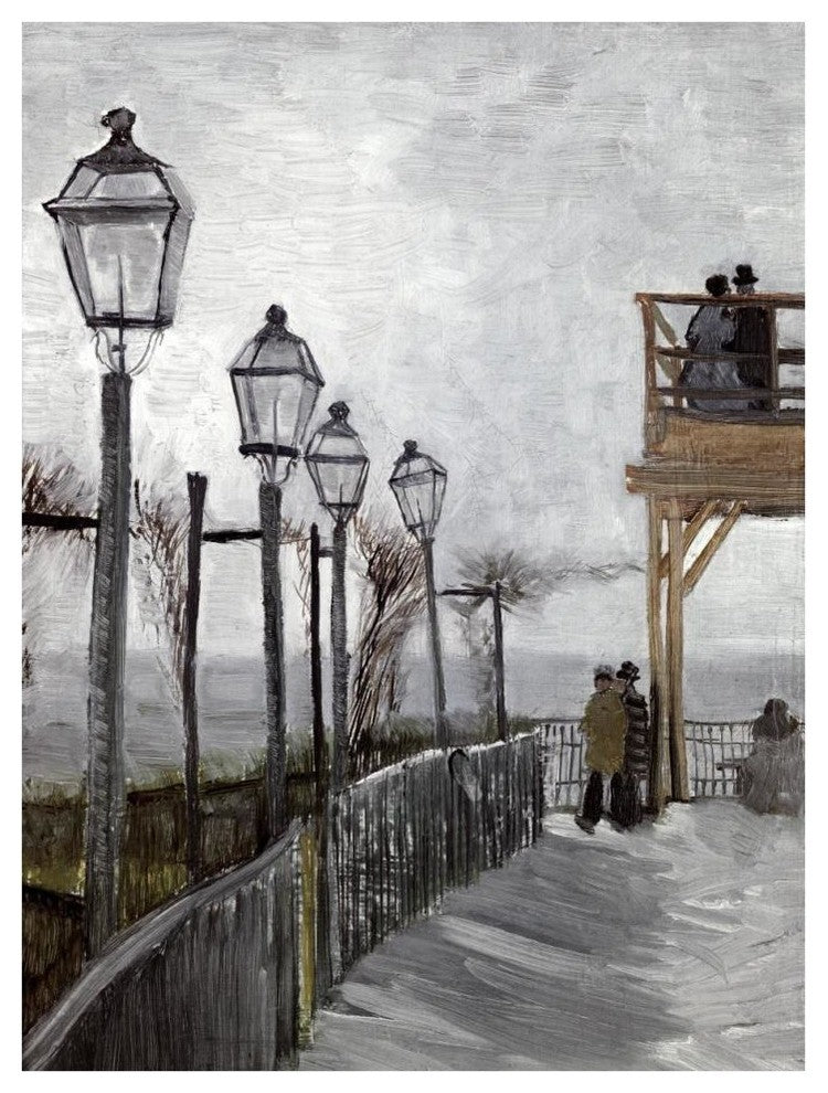 "Terrace and Observation Deck at the Moulin" Print by Vincent Van Gogh, 32"x42"