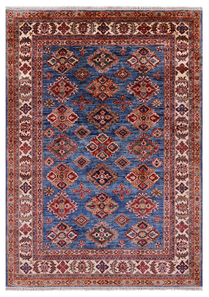 Super Kazak Hand-Knotted Wool Rug 5' 0" X 7' 1" Q10258