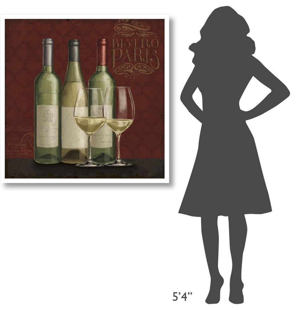 "Bistro Paris White Wine v.2" Digital Paper Print by Janelle Penner, 38"x38"