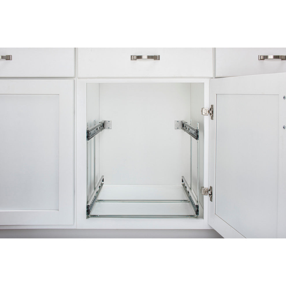 Two-Tier Bottom Mount Pull Out Steel Wire Organizer, 9"