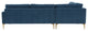 Serena Blue Velvet Large Left Arm Facing Chaise Sectional