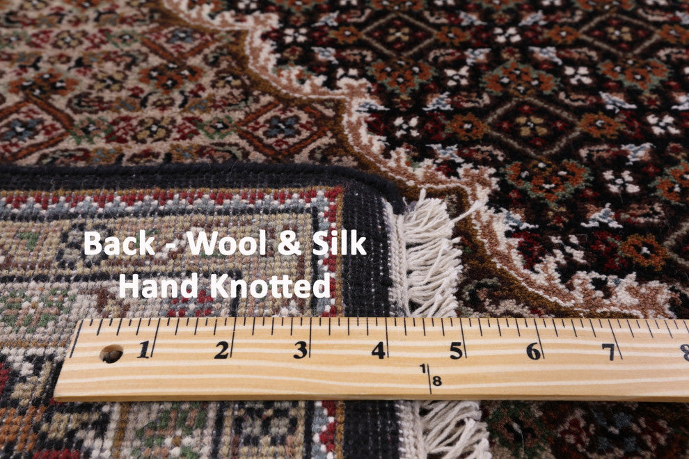 Hand Knotted Wool and Silk Persian Tabriz Rug 5' 6" X 7' 11" Q6038