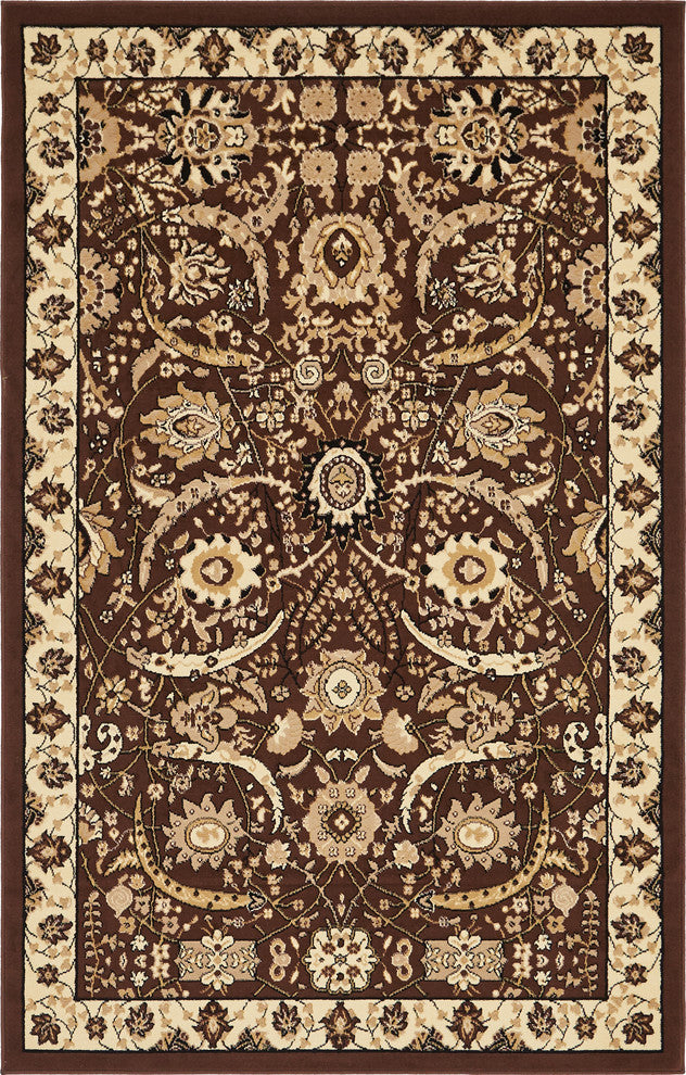 Unique Loom Brown Espahan Cape Cod 5'' 0 x 8'' 0 Area Rug