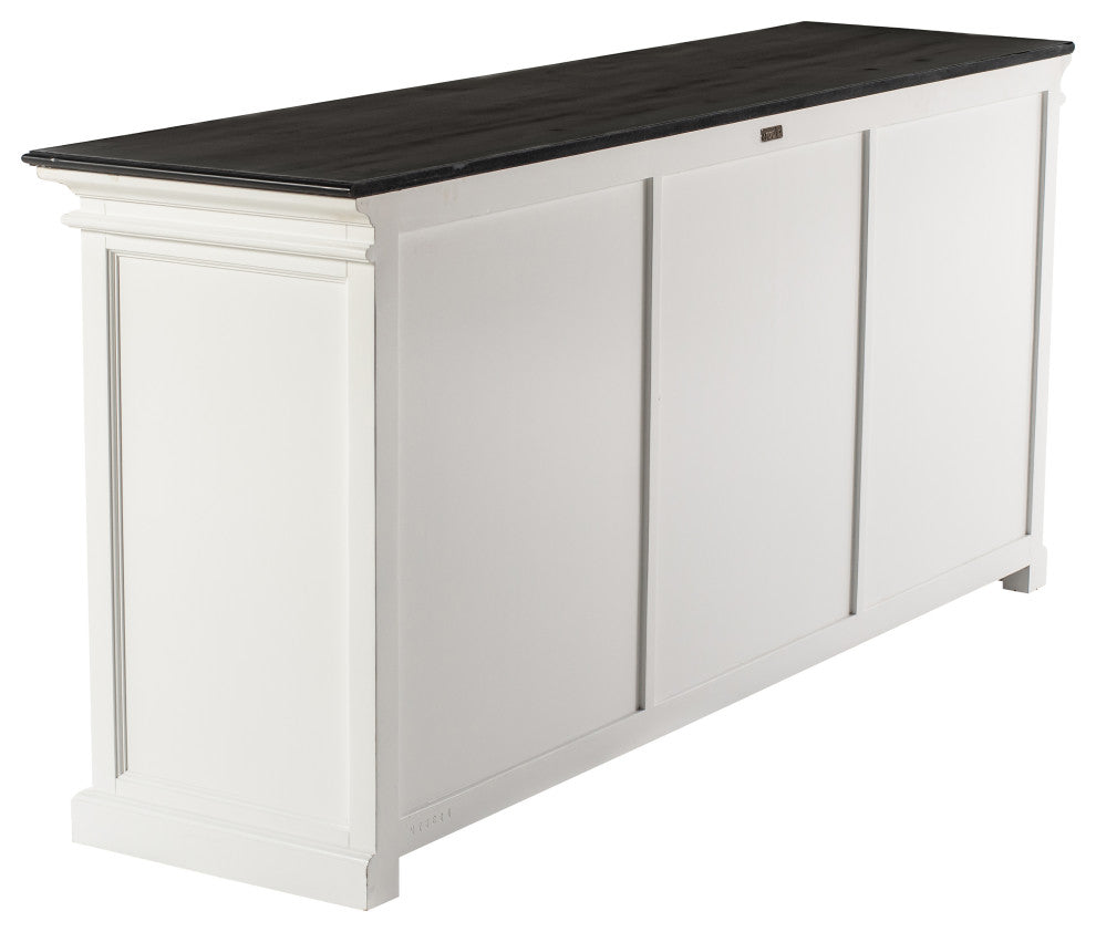 Classic White and Black Halifax Contrast Buffet with 6 Glass Doors