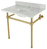KVBH3622M87 36" Console Sink with Brass Legs (8", 3 Hole)