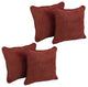 18" Double-Corded Solid Microsuede Square Throw Pillows, Set of 4, Red Wine