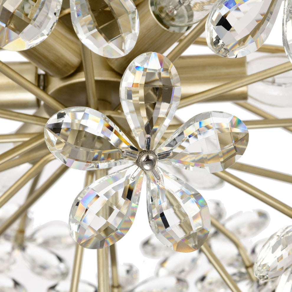 Grace 6-Light Daisy Flower Crystal Large Size Chandelier