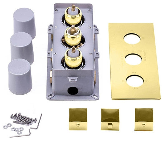Led Mist Rainfall Shower System, Jetted Body, Brushed Gold